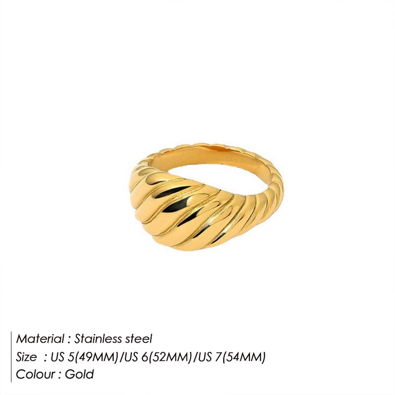Wholesale stainless steel women's finger ring gold plated 18K ring ring